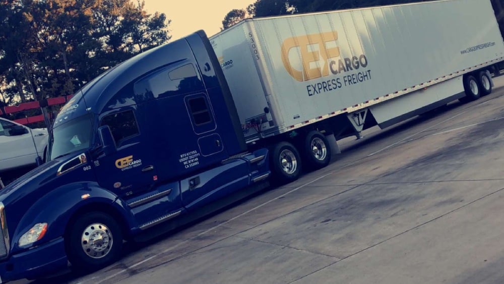 Cargo Express Freight Truck on street - Cargo Express Freight